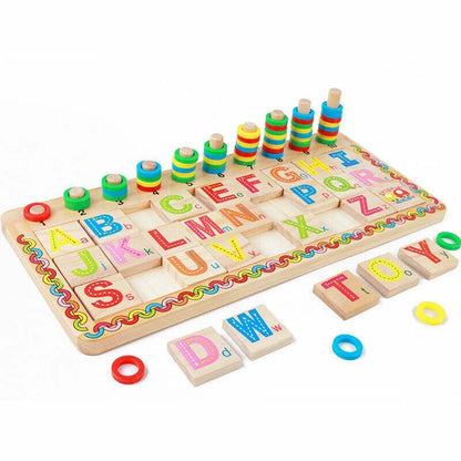 Wooden Kids English Learning Logarithmic Board