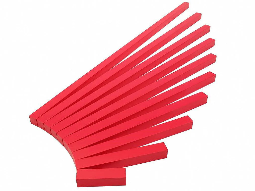 Wooden Montessori Long Red Rods 10pcs