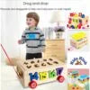 Wooden Toy Digital Numbers Pulling Car