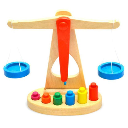 Wooden Balance Scale Early Learning Weight Child Kids Intelligence Toys