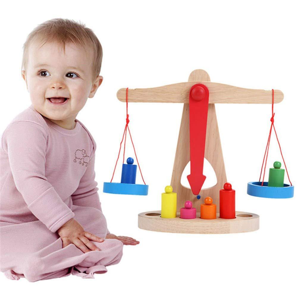 Wooden Balance Scale Early Learning Weight Child Kids Intelligence Toys