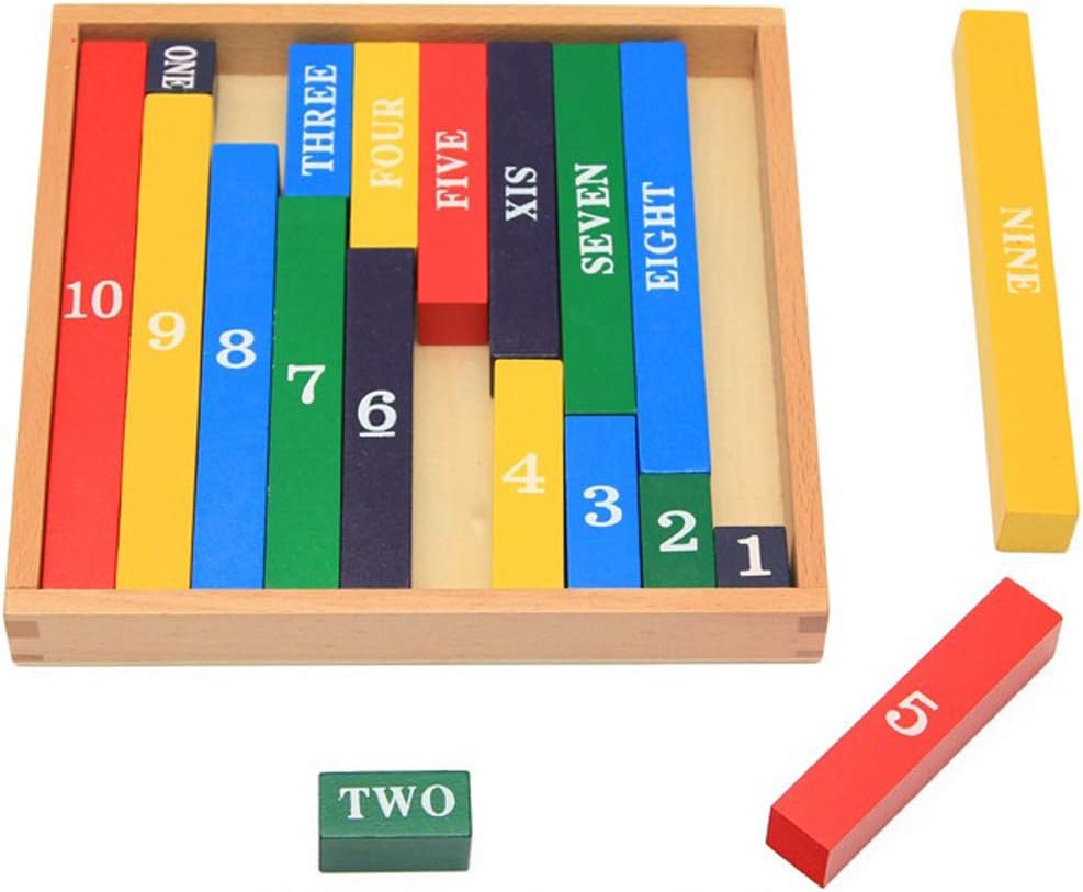 Wooden Montessori Learning Mathematics Number Rods