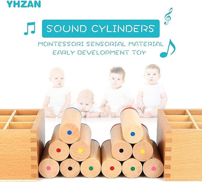 Wooden Montessori Teaching Sensorial Material Toy Sound Cylinder Box Set