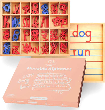 Wooden Montessori Movable Alphabet Letters