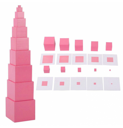 Wooden Montessori Pink Tower Mathematics Activity