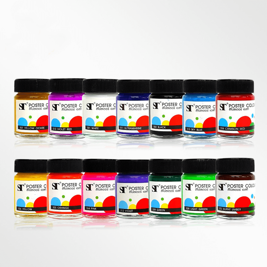 ST Poster Color Paints Set Pack of 12 X 15ml