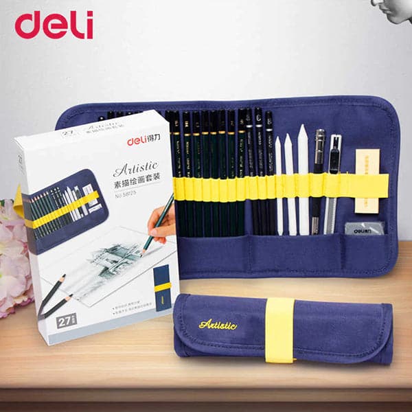 Deli 27 Pcs Fine-Art Drawing & Sketching Pencil Kit