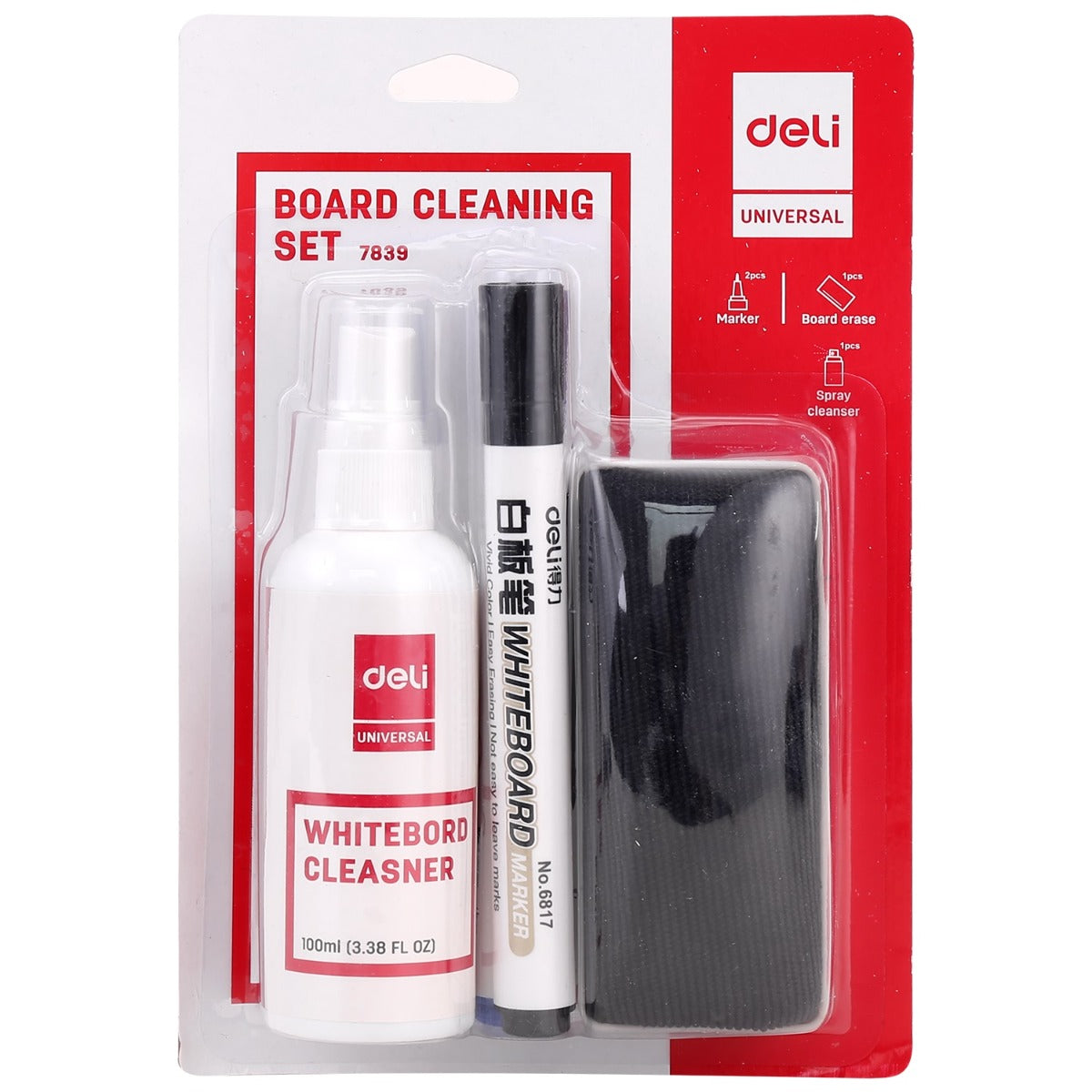 Deli Whiteboard Cleaning Set E7839