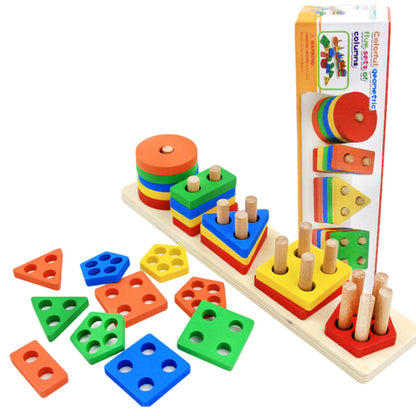 Wooden Learning Educational Geometric Shape Sorter Set of 5