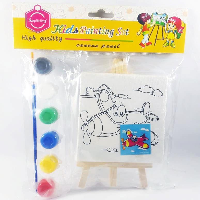 Kids Paint Set with Mini Canvas & Brush