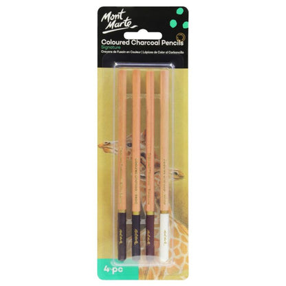 Mont Marte Coloured Charcoal Pencils 4pcs