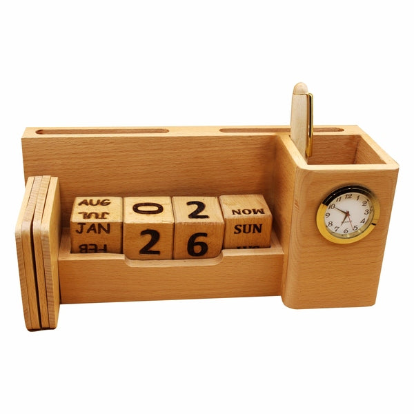 Wooden Pen Holder with XL Calendar Deal No.204