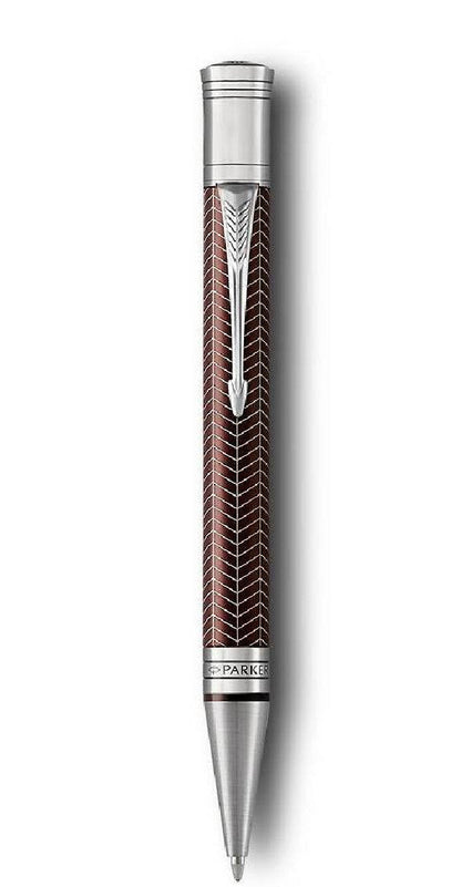 Parker Duofold Centennial Prestige Burgundy Chevron Pt Ballpoint Pen