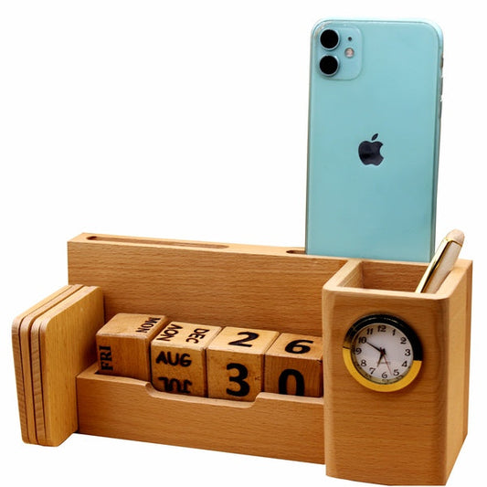 Wooden Pen Holder with XL Calendar Deal No.204