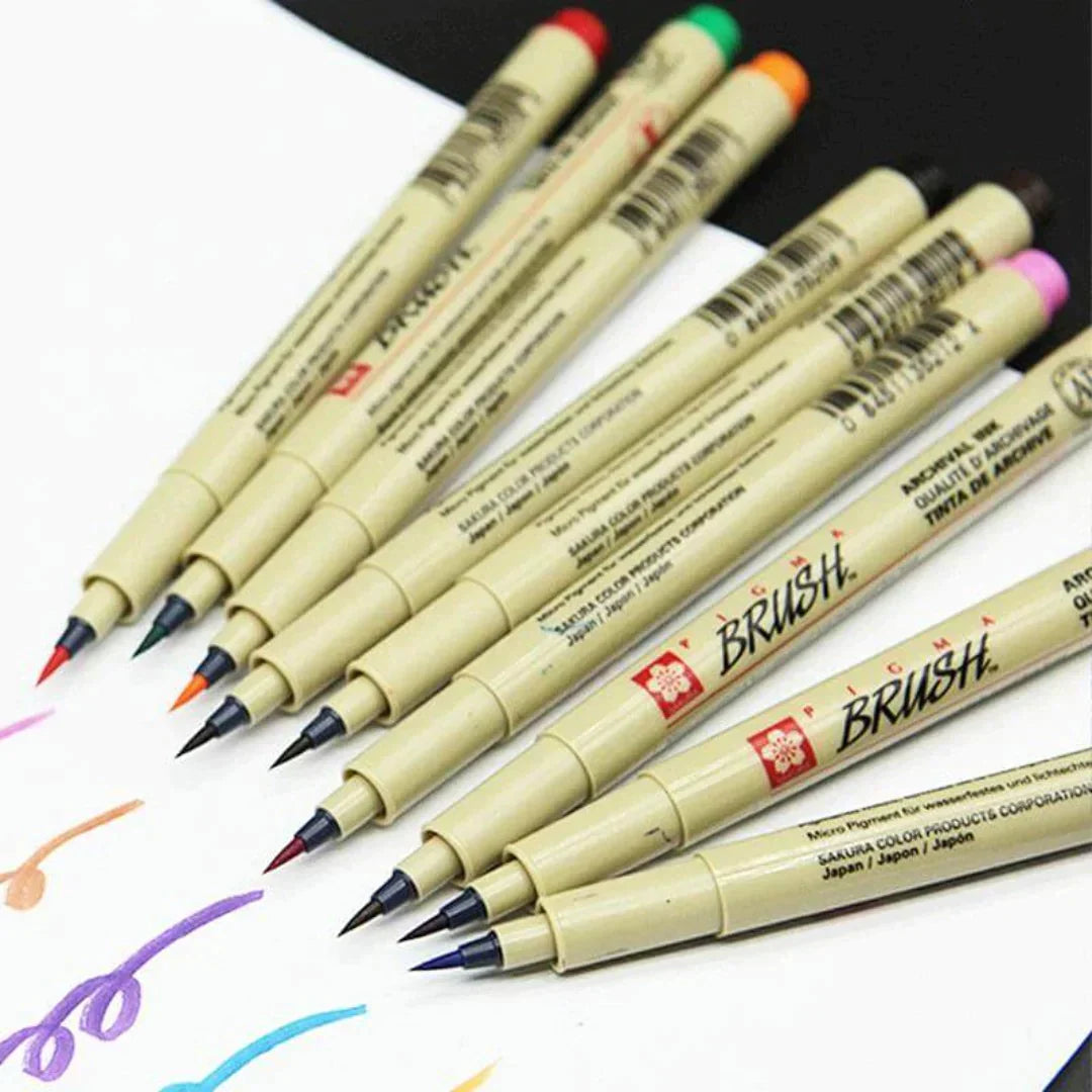 Sakura Pigma Brush Color Pen Set Of 8 Piece