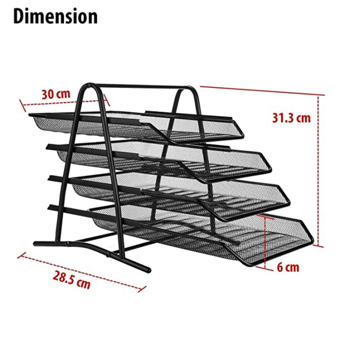 Metal Mesh Letter Tray 4 Step